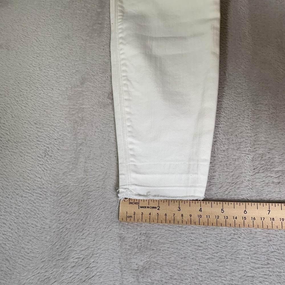 Spanx Distressed Skinny Jeans Womens Medium White Mid Rise Shaping Stretch NEW - Picture 11 of 16
